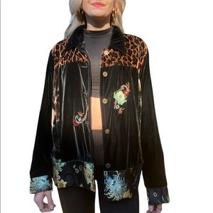 Vintage Velvet Button Coat Jacket